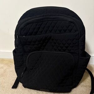Vera Bradley Black Quilted Backpack with Diamond Pattern